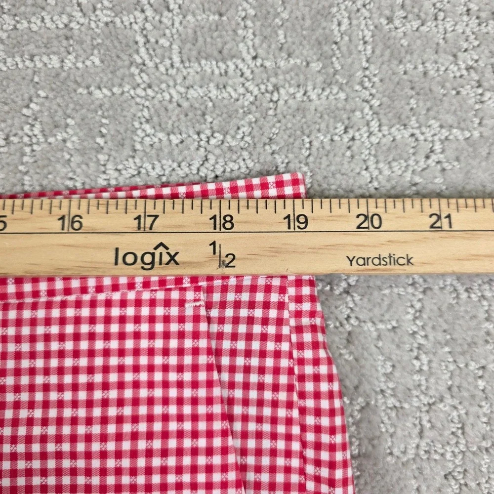 Uniqlo Mens Red White‎ Gingham Shorts XL Waist 38 Stretch Flat Front Preppy NWOT